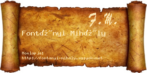 Fontányi Mihály névjegykártya