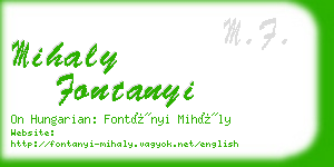 mihaly fontanyi business card